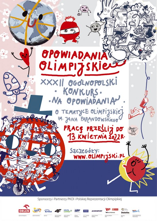 Plakat konkursu na opowiadanie olimpijskie im. Jana Parandowskiego