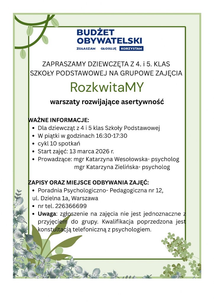 Plakat informujący o&nbsp;naborze do programu - informacje zawarte w&nbsp;artykule.